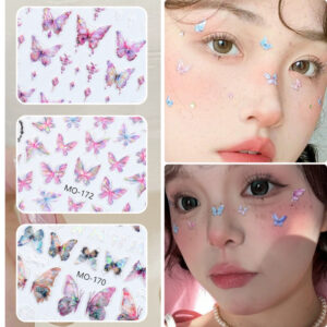 Combo x3 Stickers Encapsular En Resina Flores Mariposas Animales Marinos