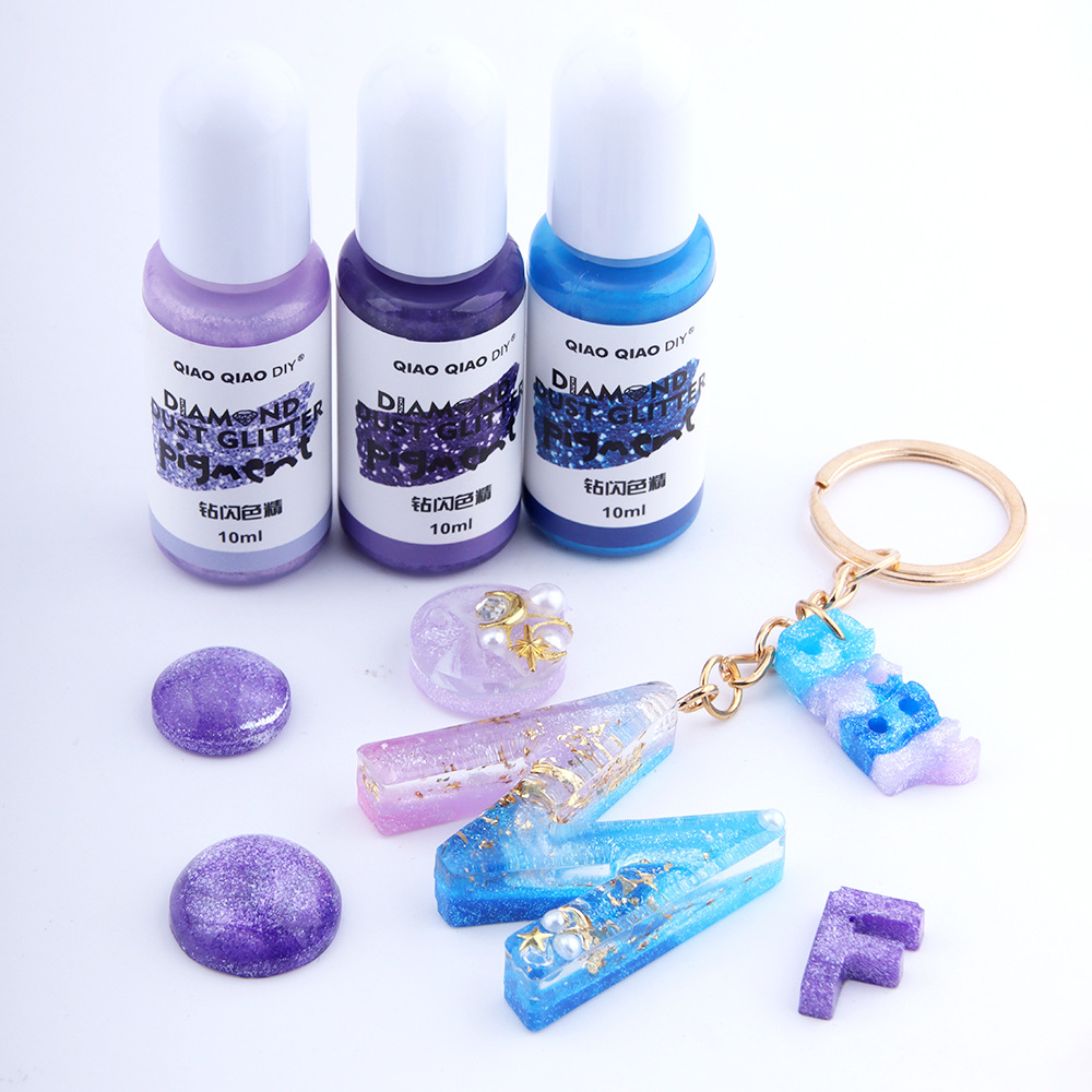 Combo x3 Pigmento Líquido Efecto Diamonde Glitter Resina UV Epoxi