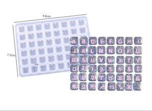 Combo x2 Molde Silicona Letras Números Dije Colgante Resina UV Epoxi - Image 2