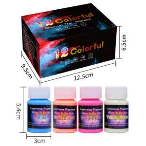 Combo x12 Pigmento Pintura Fosforescente Arte Uña Resina UV Epoxi - Image 6