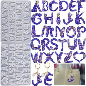 Molde Silicona Letras Gatos Gatitos Llavero Resina Uv Epoxi