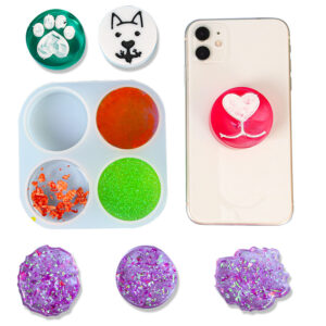 Molde Silicona Circular Soporte De Celular con Popsocket Resina Uv Epoxi