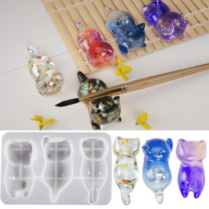 Molde Silicona 3 Gatos Gatitos 3D Resina UV Epoxi