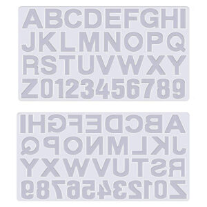 Molde Silicona Letras Abcs Números Grande Llaveros Resina UV Epoxi