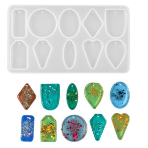 Molde Silicona 10 Dijes Llaveros Resina UV Epoxi - Image 2