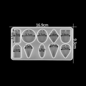 Molde Silicona 10 Dijes Llaveros Resina UV Epoxi - Image 3