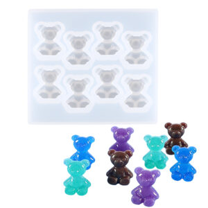 Molde Silicona 8 Osos Ositos Dijes Resina UV Epoxi