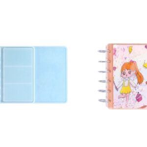 Molde Silicona Cuaderno Hueco para Shaker + 1 pare Argolla Dorada Resina Epoxi