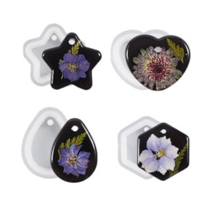 Molde Silicona Dije Llavero Flor Corazón Estrella Gota Resina UV Epoxi - Image 3