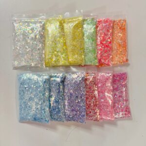 Purpurina Glitter Mixta Fosforescente 50g para Uña Resina UV Epoxi