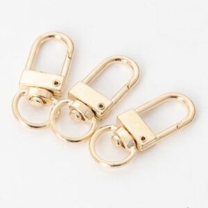 Llaveros Mosquetón KC Dorada Niquel Armado Artesanal