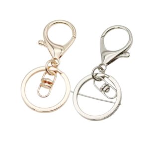 Llaveros Mosquetón Argolla KC Dorada Niquel Armado Artesanal