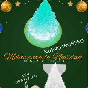Molde Pino Arbolito Navideño Con Led Mesita De Luz Led