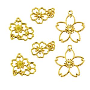 Biseles Dijes Marcos Flor Sakura x6 para Resina UV Epoxi